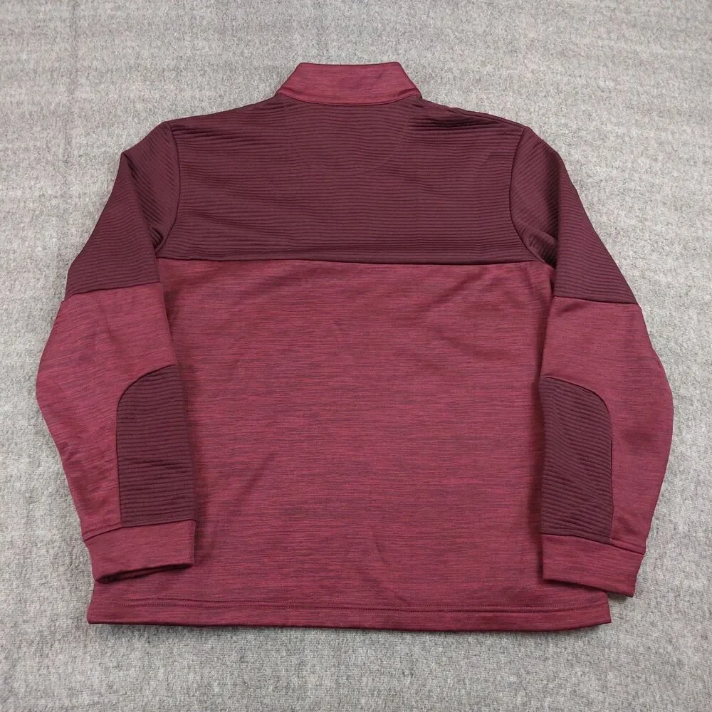 Callaway Quarter Zip Pullover Sweater Men's Med Red Long Sleeve Golf Ribbed